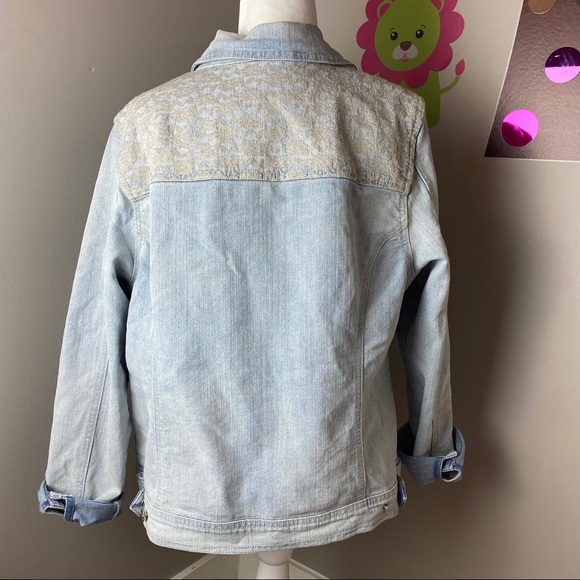 CODE BLEU DENIM JEAN LACE EMBROIDERED JACKET - Picture 6 of 11